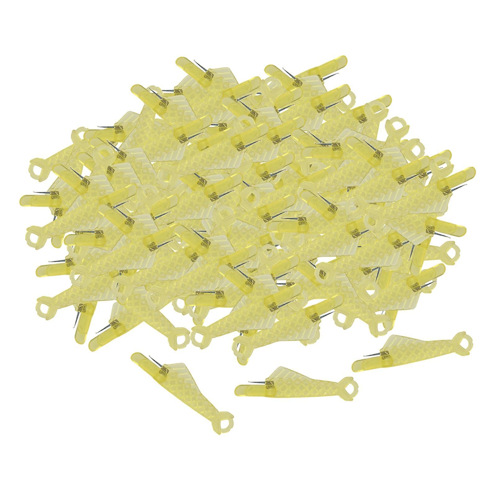 100x Needle Threader Embroidery Cross Stitch Needle Threading Tools Yellow