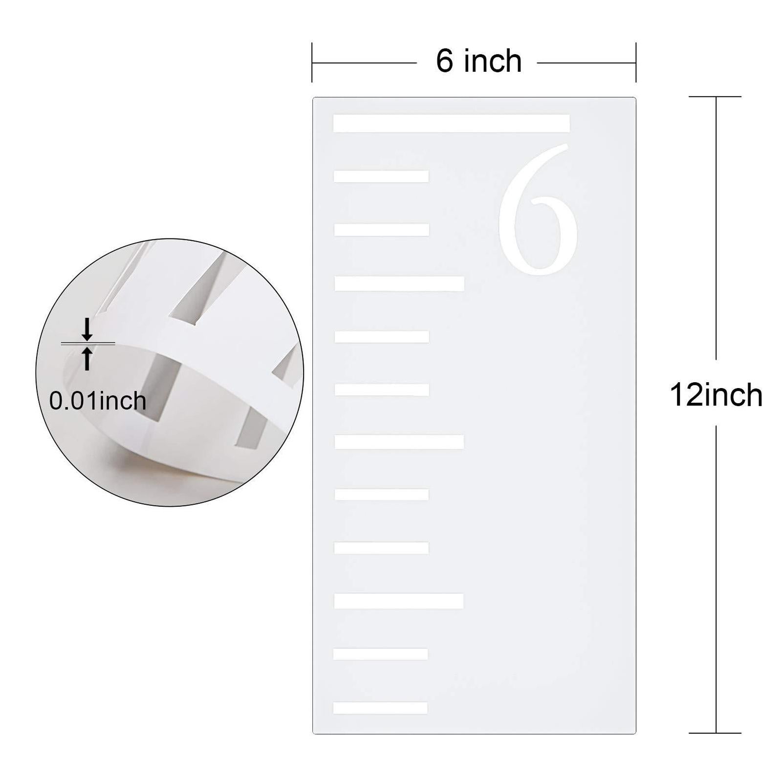 Kids Growth Chart Stencil - Durable & Reusable Stencils Baby Ruler Template Clear