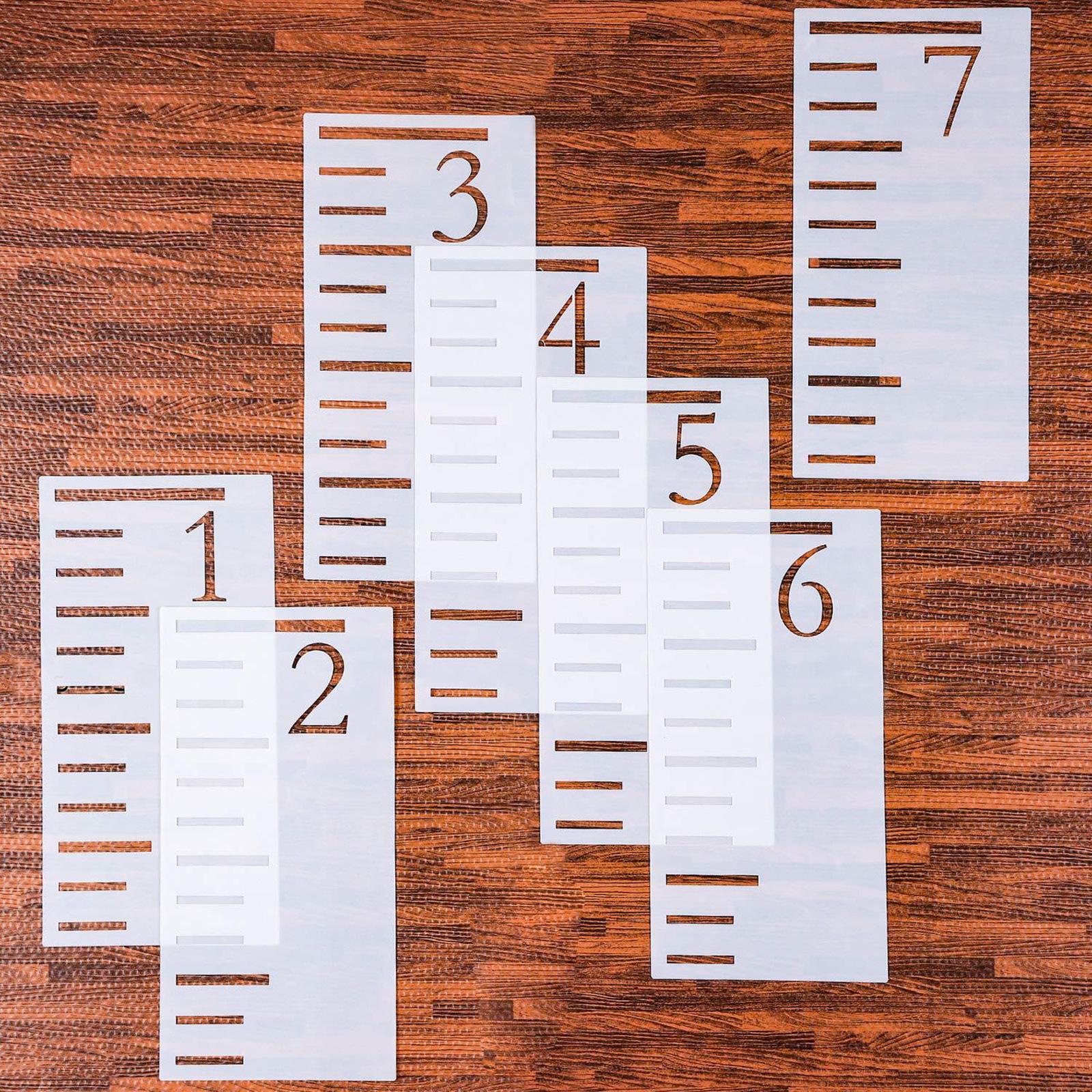 Kids Growth Chart Stencil - Durable & Reusable Stencils Baby Ruler Template White