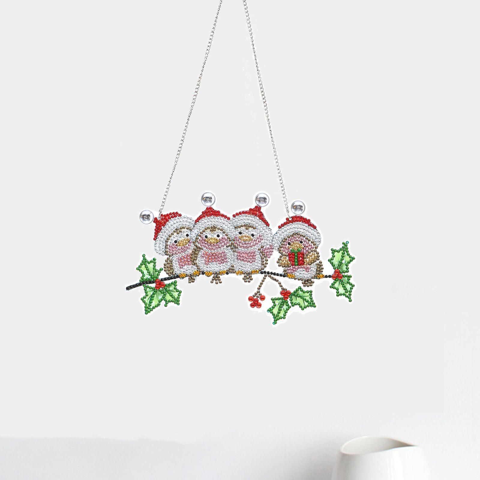 Xmas Diamond Painting Pendant DIY Hanging Decoration for Door Window AA843