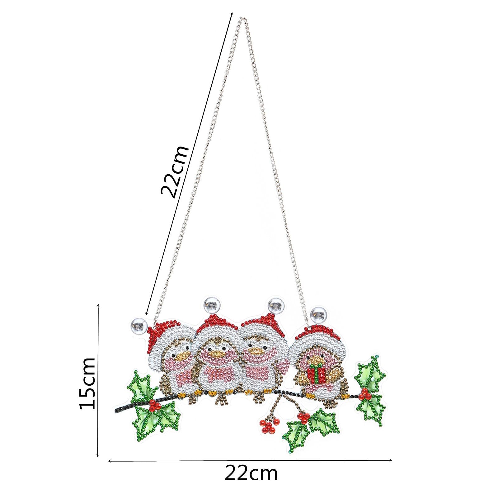 Xmas Diamond Painting Pendant DIY Hanging Decoration for Door Window AA843