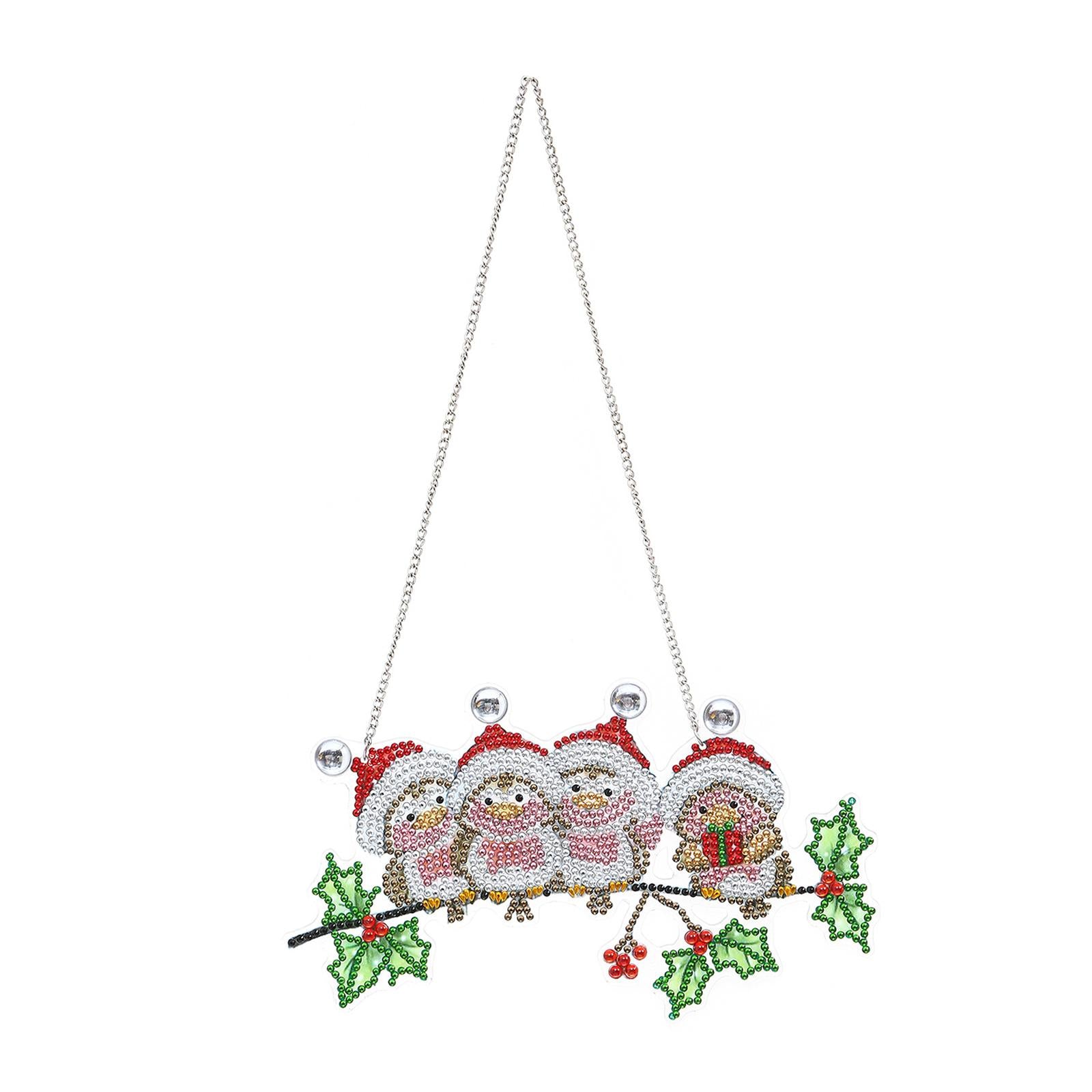 Xmas Diamond Painting Pendant DIY Hanging Decoration for Door Window AA843