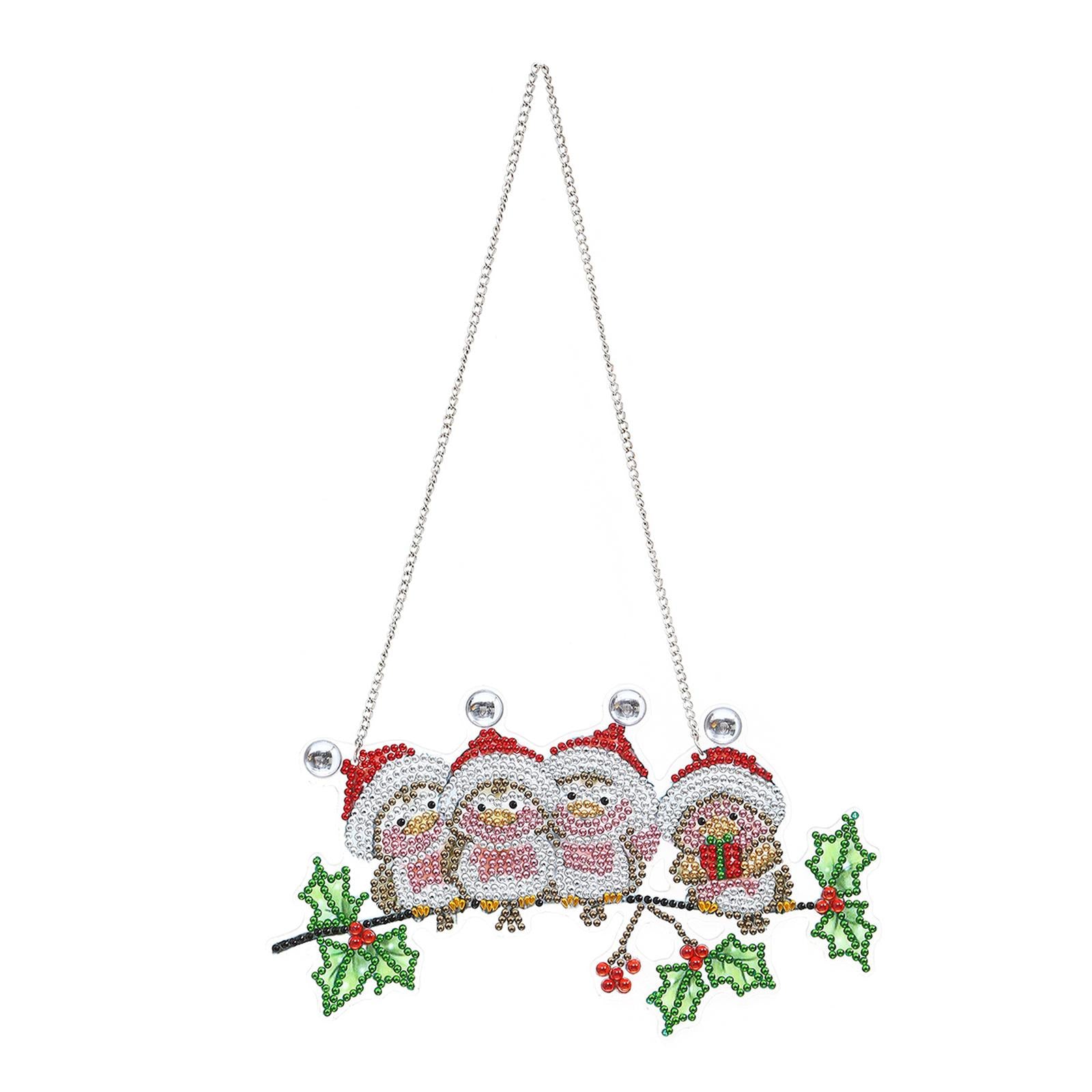 Xmas Diamond Painting Pendant DIY Hanging Decoration for Door Window AA843