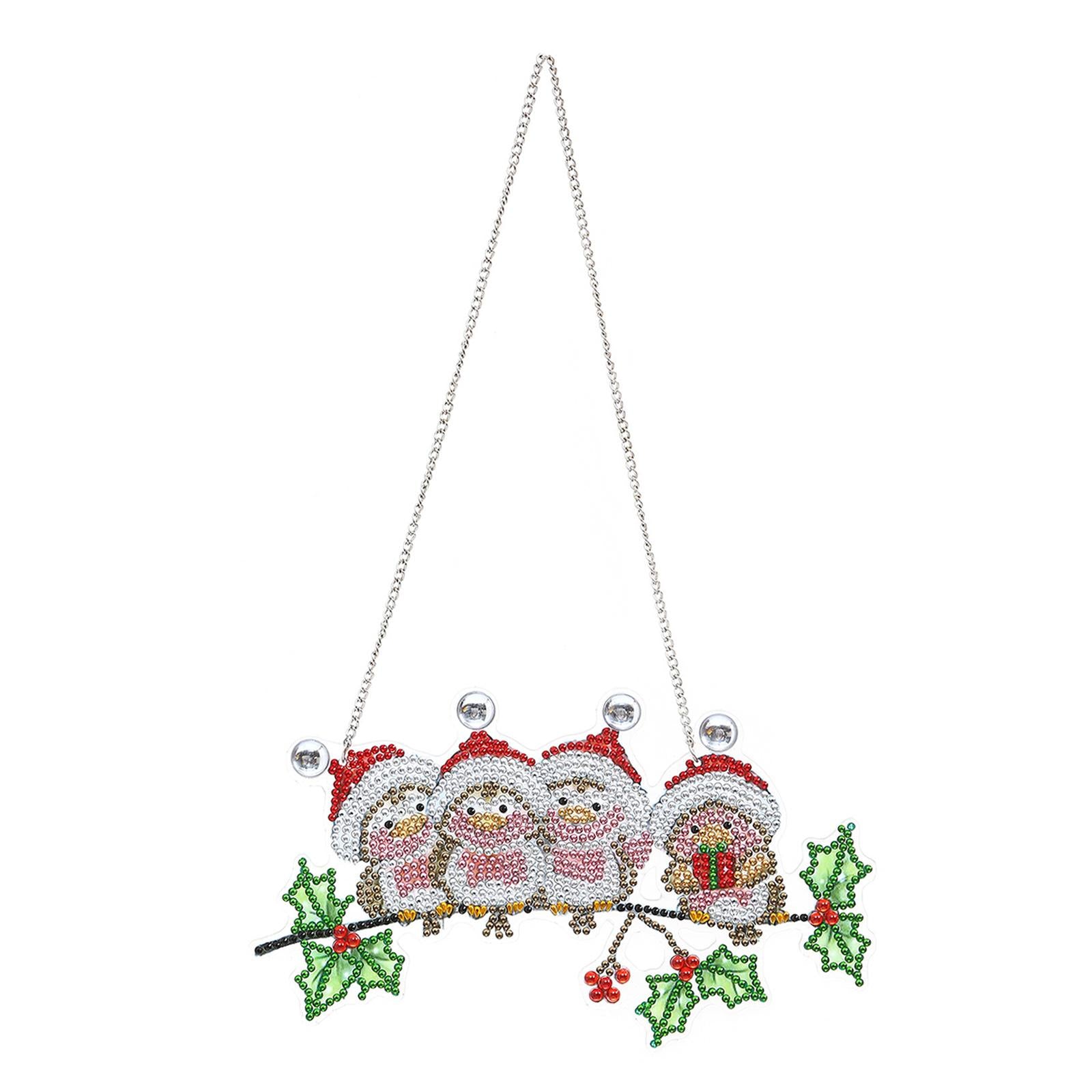 Xmas Diamond Painting Pendant DIY Hanging Decoration for Door Window AA843
