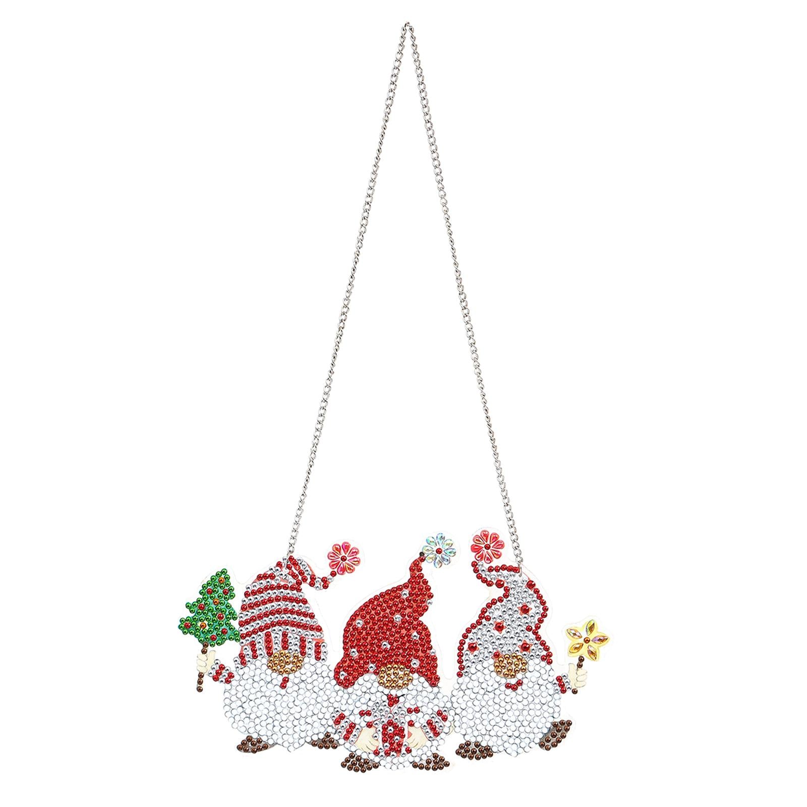 Xmas Diamond Painting Pendant DIY Hanging Decoration for Door Window AA844
