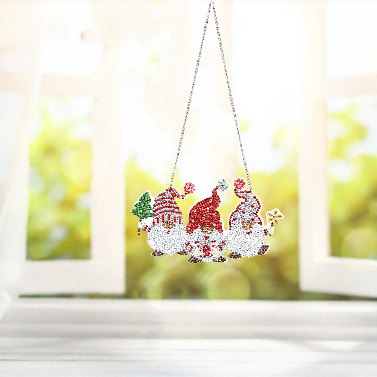 Xmas Diamond Painting Pendant DIY Hanging Decoration for Door Window AA844