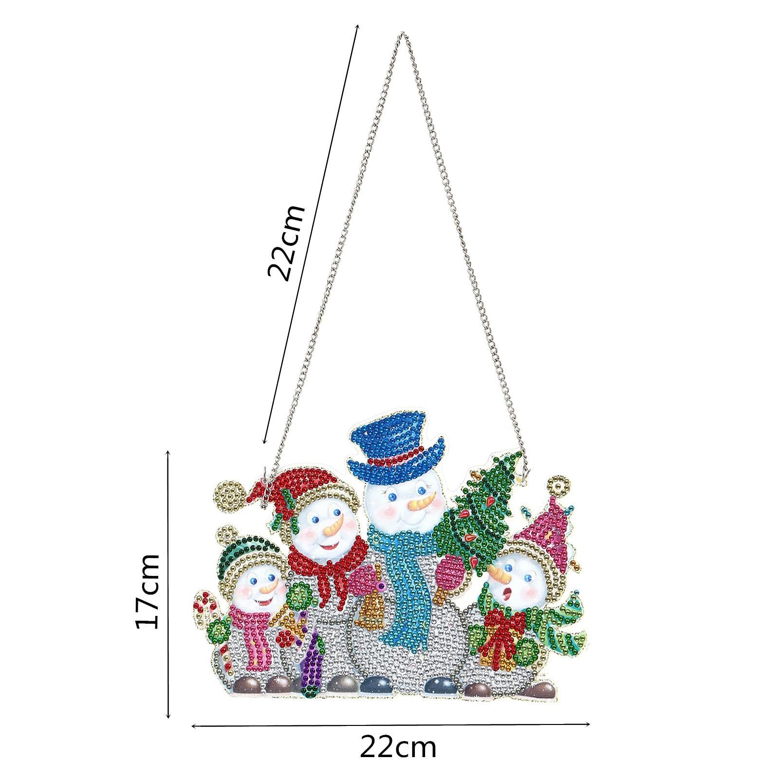 Xmas Diamond Painting Pendant DIY Hanging Decoration for Door Window AA845