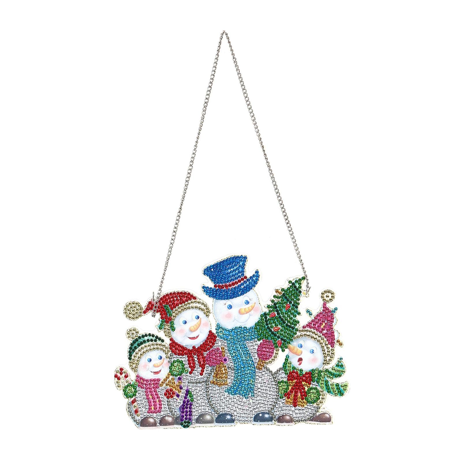 Xmas Diamond Painting Pendant DIY Hanging Decoration for Door Window AA845