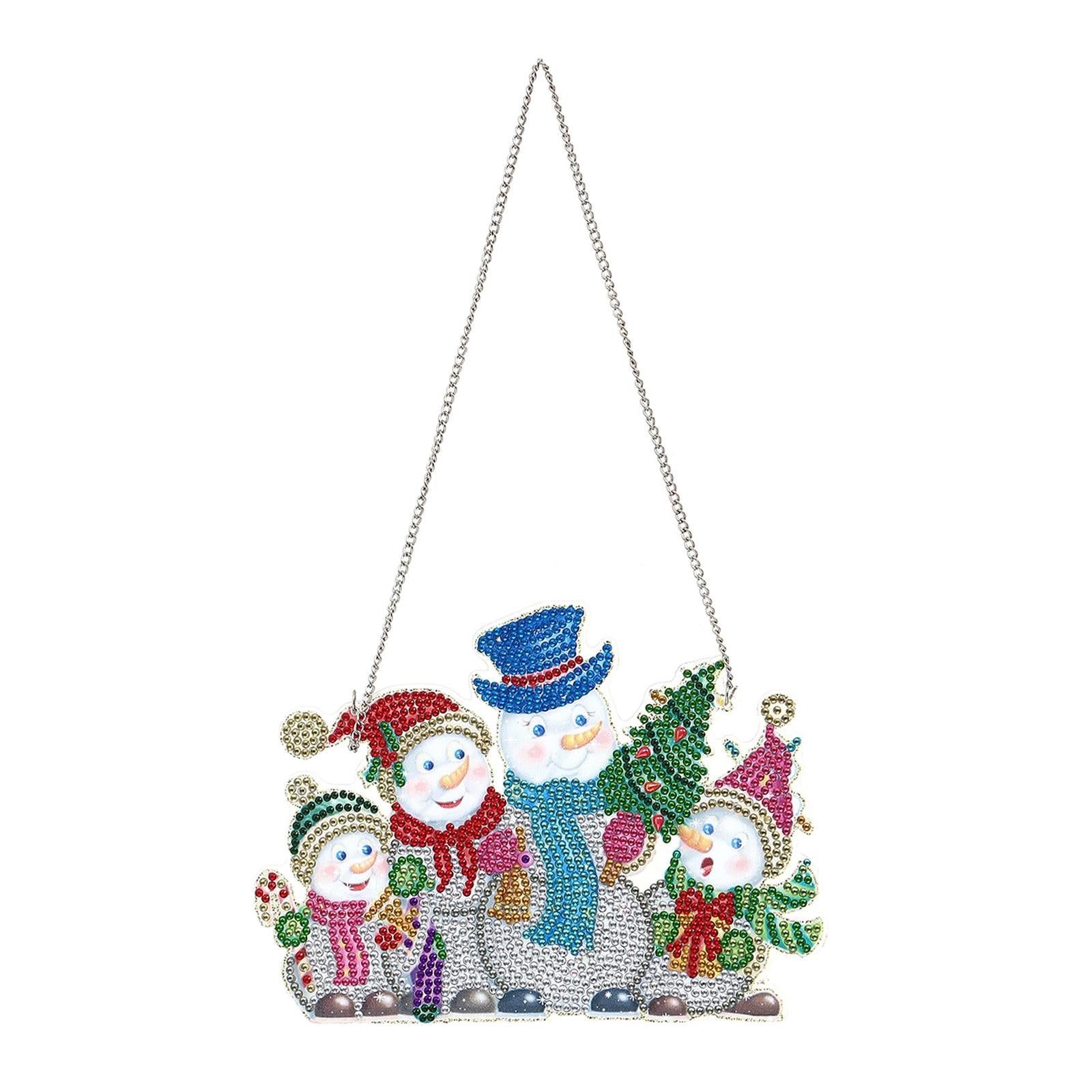 Xmas Diamond Painting Pendant DIY Hanging Decoration for Door Window AA845
