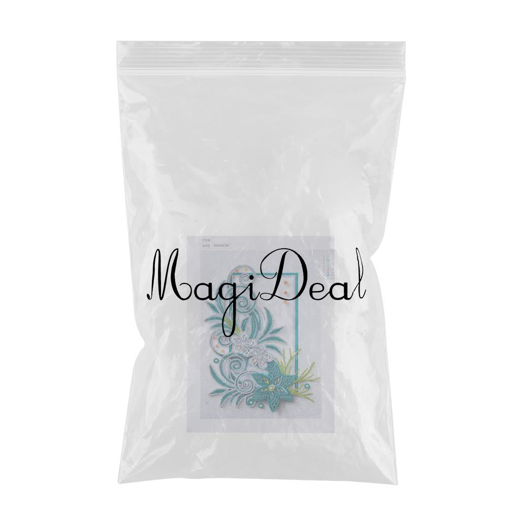 1x 5D DIY Full Drill Diamond Painting Flowers Hearts Cross Stitch Wall Decor Light Blue