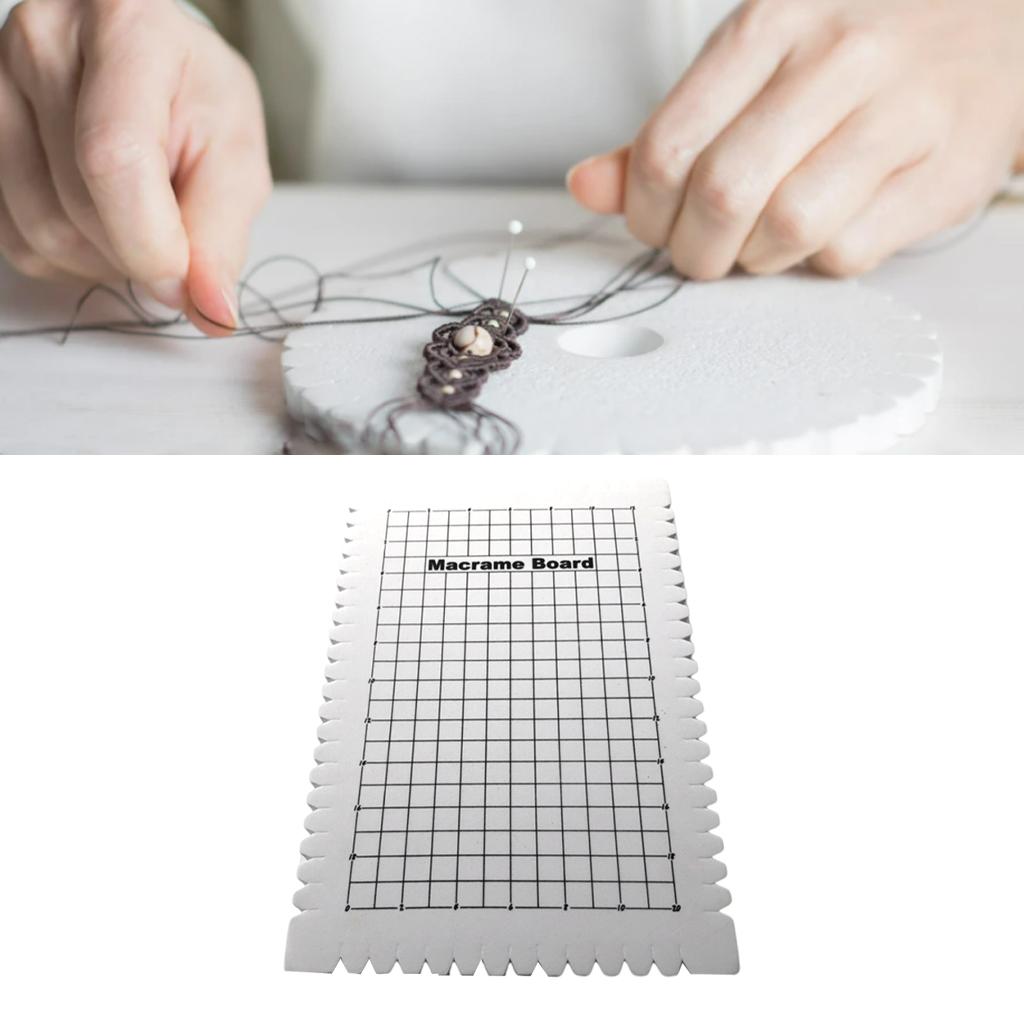 Macrame Board Mat w/ Grid 160x245x20mm Handcrafted Braiding Knotting Project