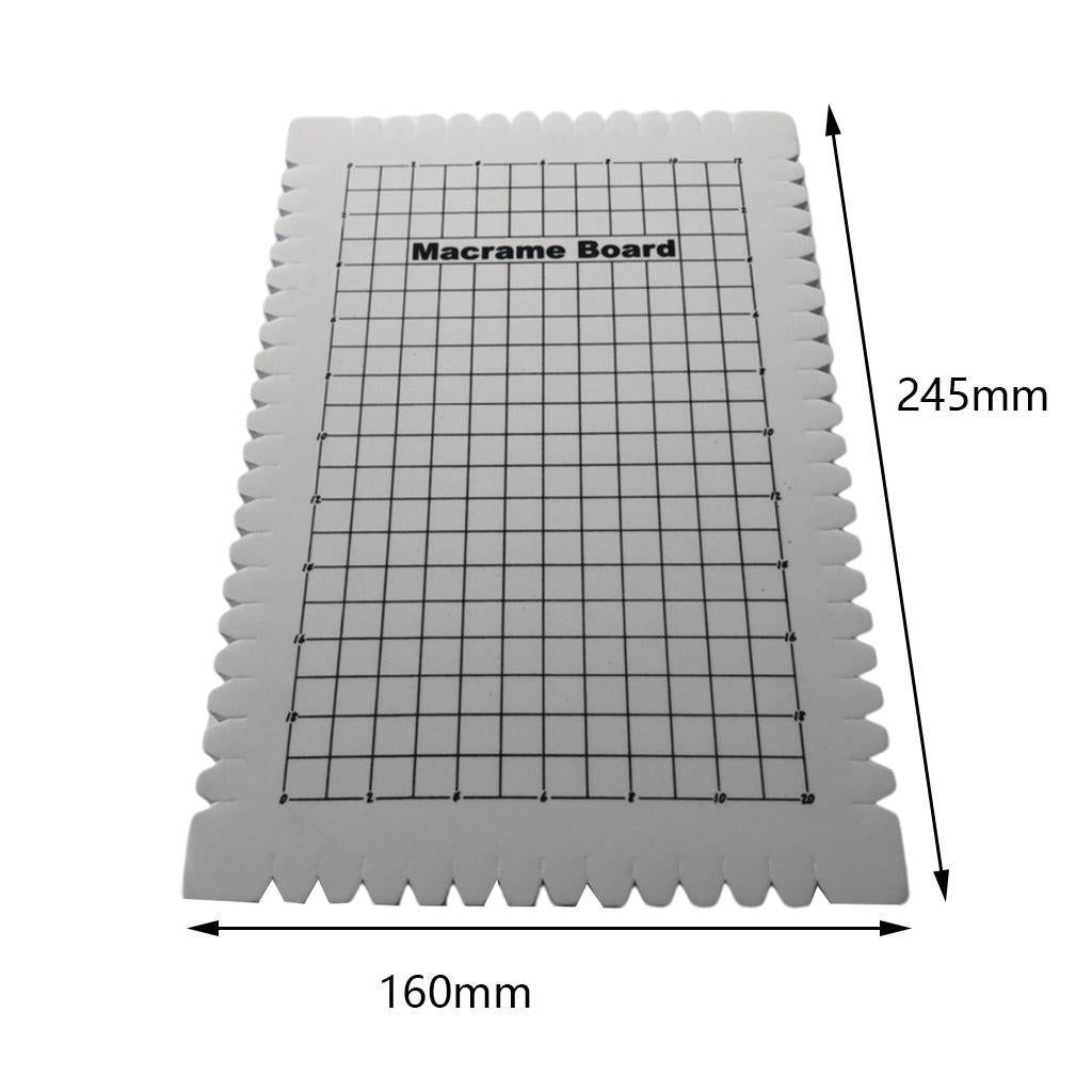 Macrame Board Mat w/ Grid 160x245x20mm Handcrafted Braiding Knotting Project