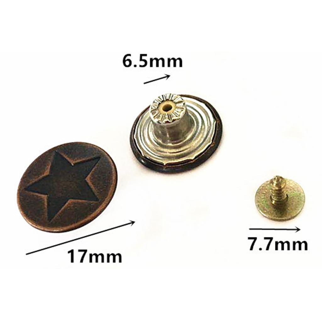 25 Set 17mm Jeans Buttons No Sew Repair Replacement Tack Buttons DIY Crafts