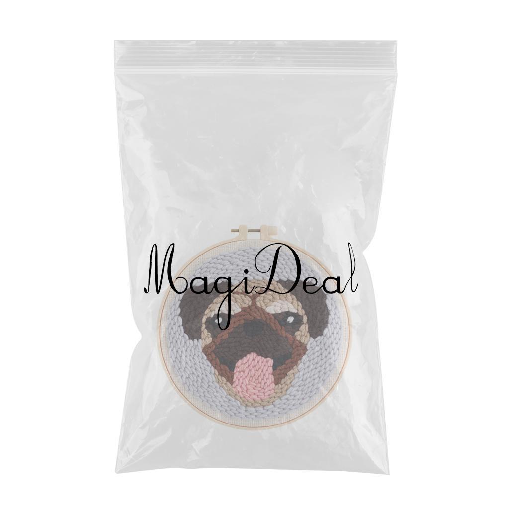 Punch Needle Kit DIY Needlework Animal Dog Embroidery for Adult Kid Starter B