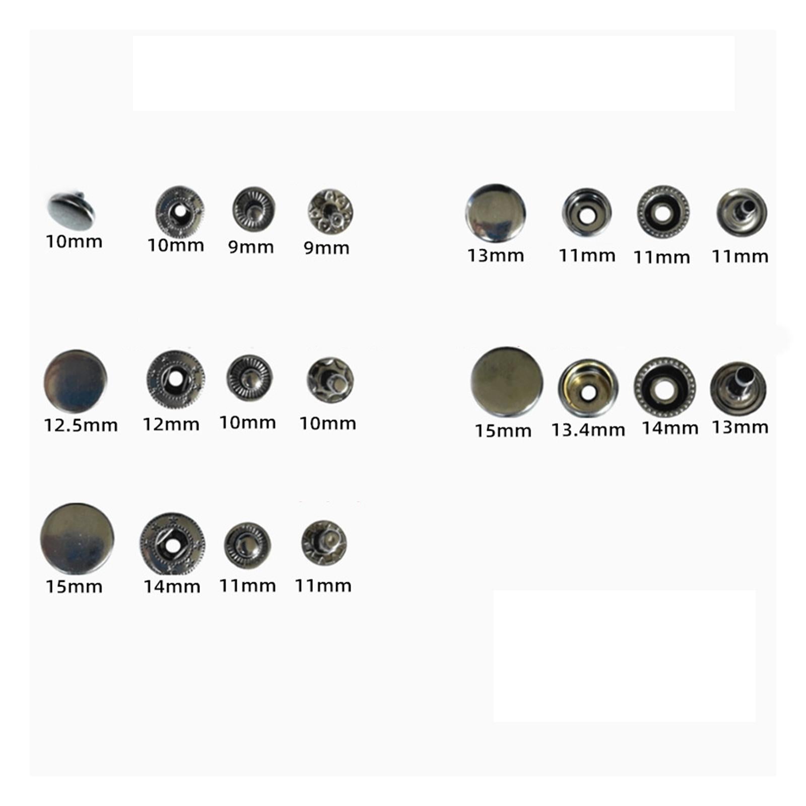 100xSnap Button Kit Copper Snap w/ Fastener Pliers for Clothes Sewing Diaper Silver