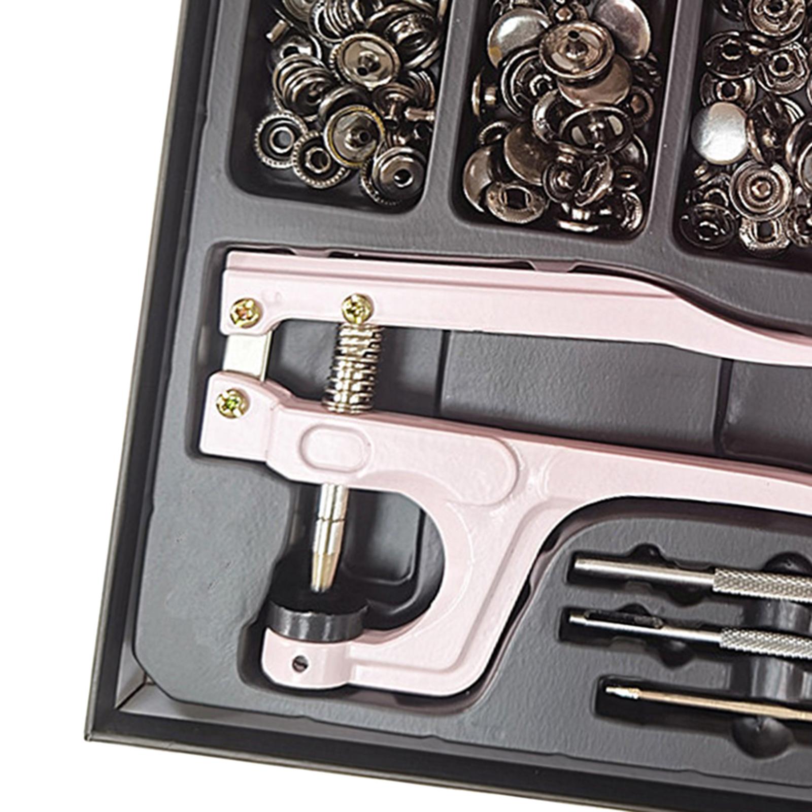 100xSnap Button Kit Copper Snap w/ Fastener Pliers for Clothes Sewing Diaper Black
