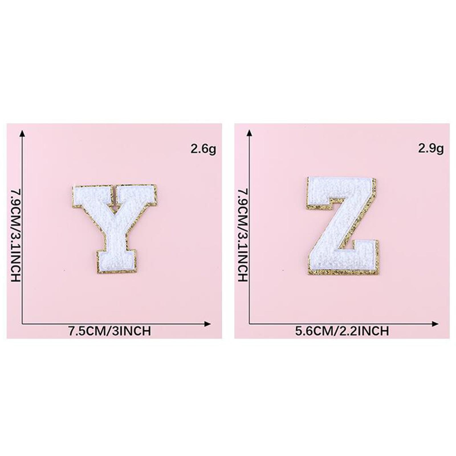 Alphabet Letters Patch Iron/ Sew On Patches for Jeans Hat Shirts White