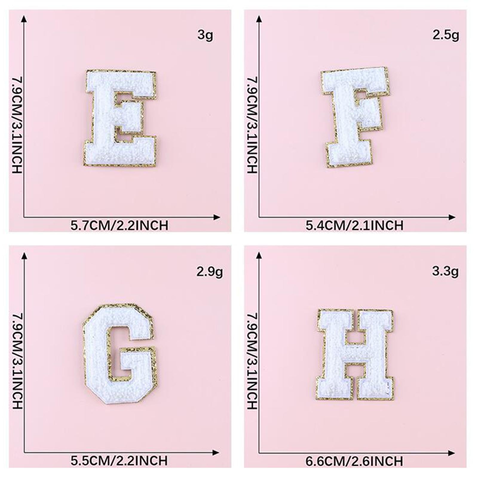 Alphabet Letters Patch Iron/ Sew On Patches for Jeans Hat Shirts White