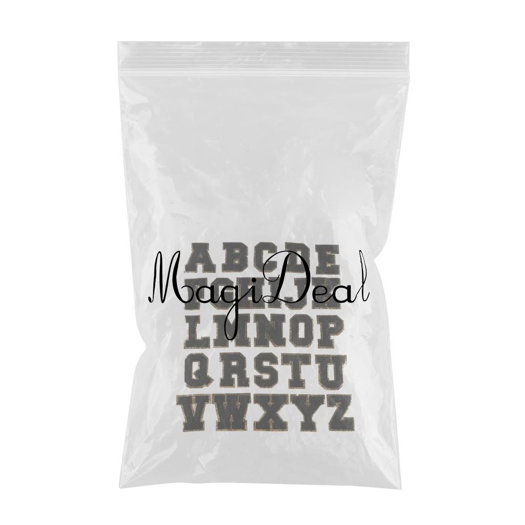 Alphabet Letters Patch Iron/ Sew On Patches for Jeans Hat Shirts Black