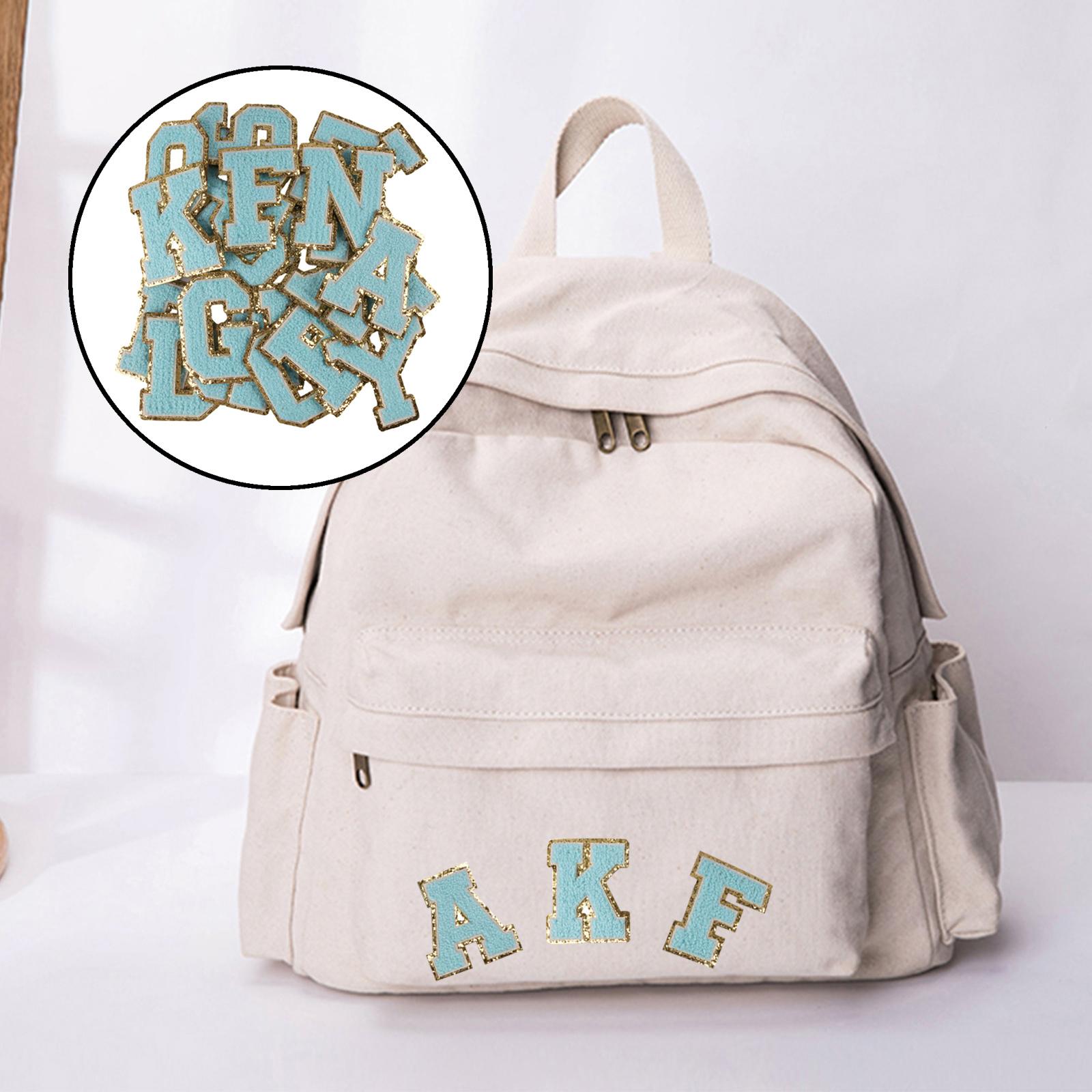 26 x Applique Embroidered Alphabet Iron On Patches for Hats Shirts Blue