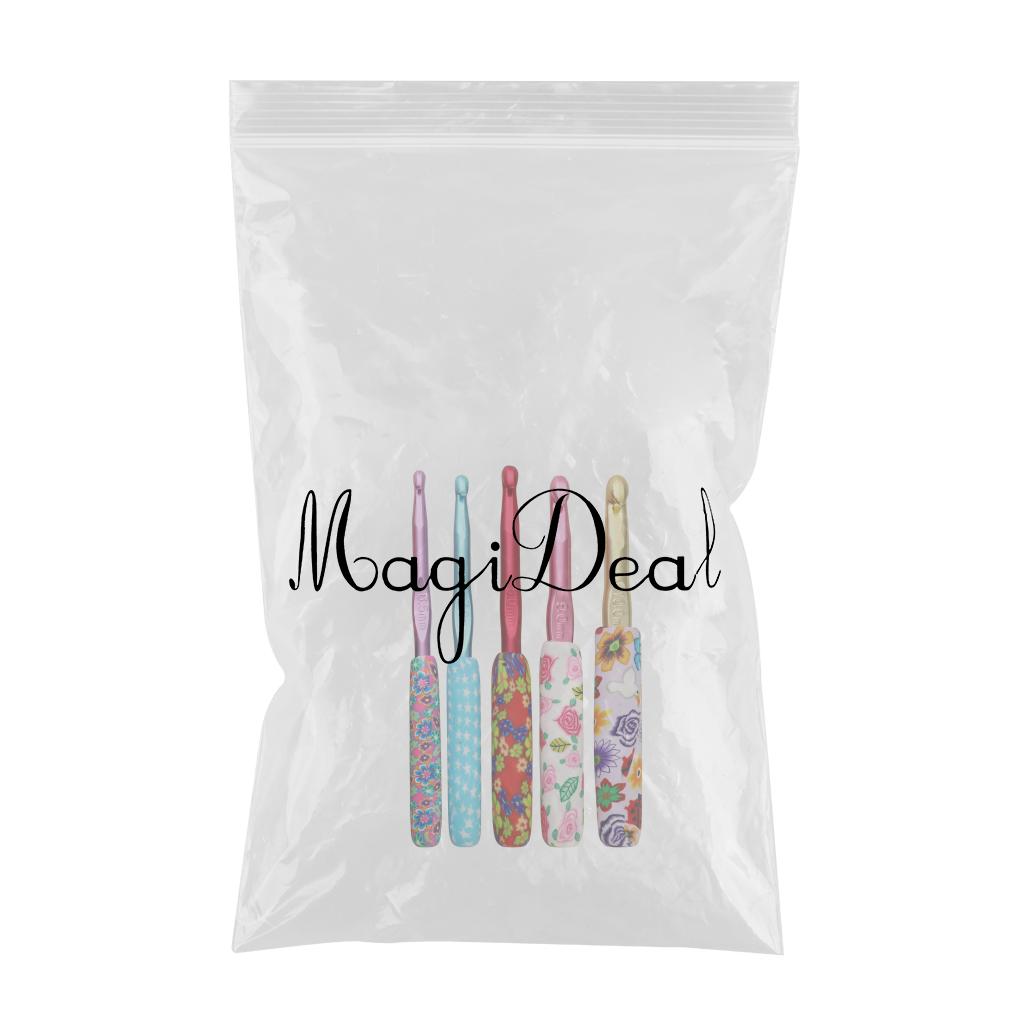 Aluminum Crochet Hooks Needles Knit 5pcs Set Weave Yarns for Beginners