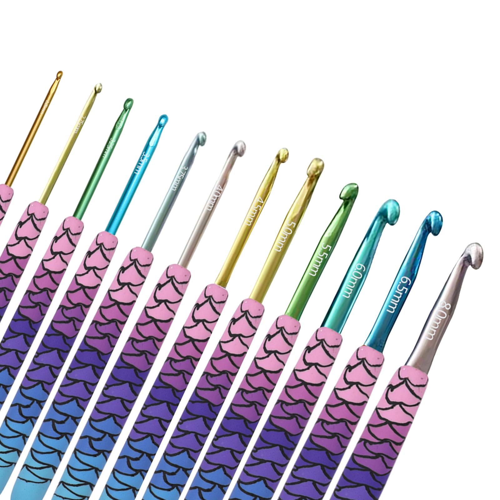Crochet Hook Needles Knit Set Weave Craft Yarn Multicolor 2.25-8.0mm Mermaid