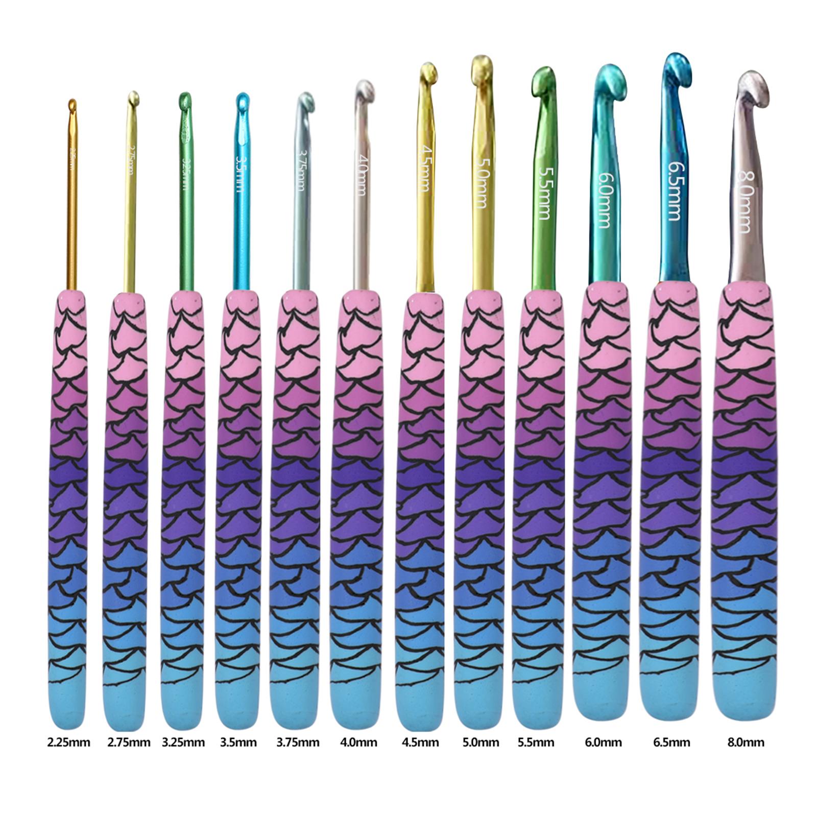 Crochet Hook Needles Knit Set Weave Craft Yarn Multicolor 2.25-8.0mm Mermaid