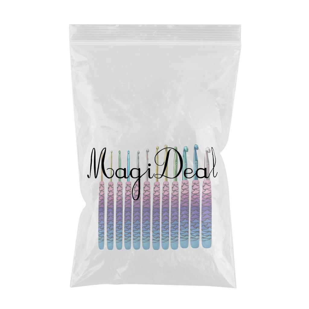 Crochet Hook Needles Knit Set Weave Craft Yarn Multicolor 2.25-8.0mm Mermaid