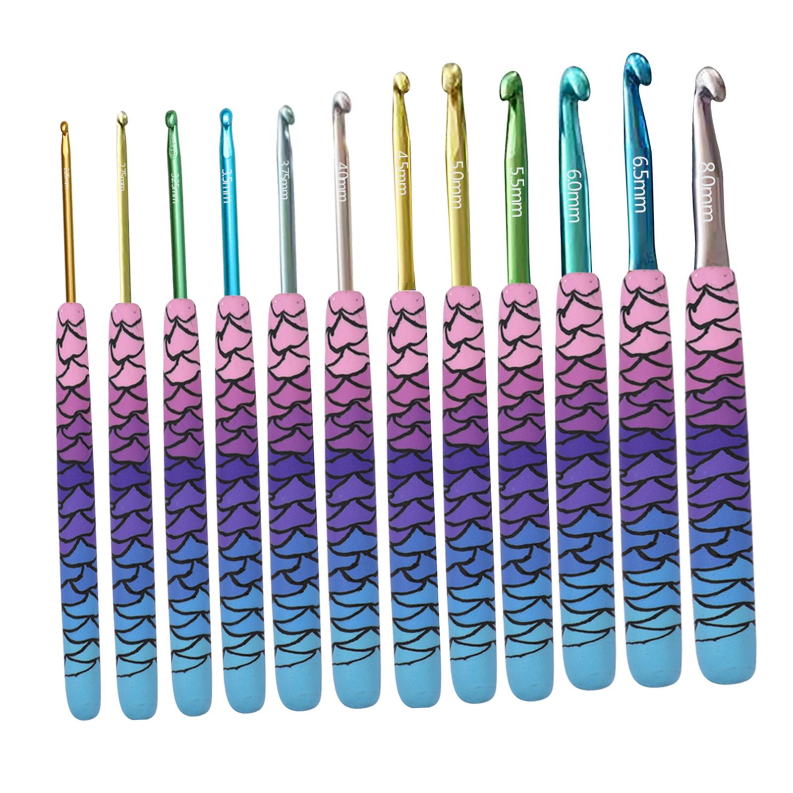 Crochet Hook Needles Knit Set Weave Craft Yarn Multicolor 2.25-8.0mm Mermaid