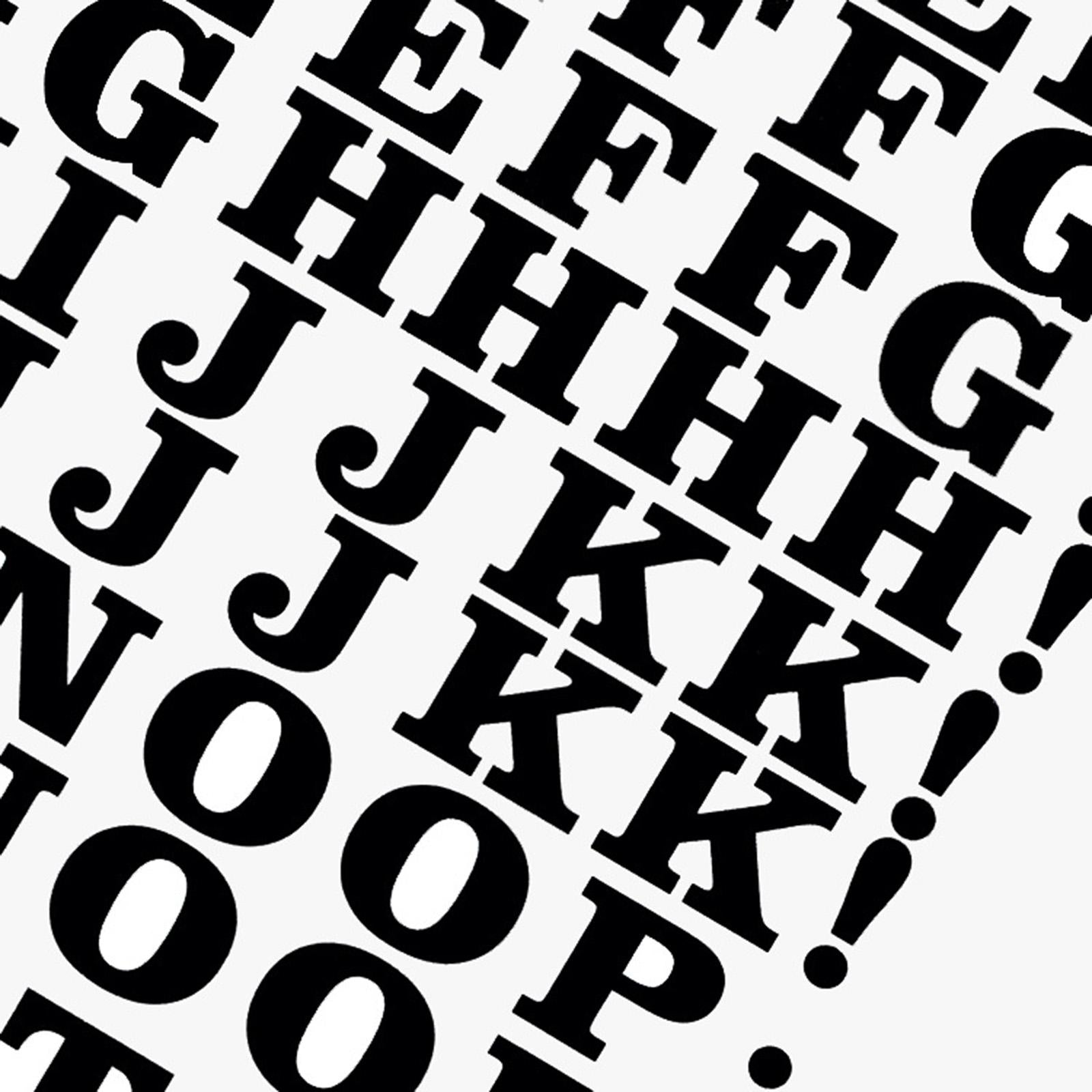 860x Transfer Patches Alphabet Iron On Letters TShirt Fabric 32x21.5cm Black