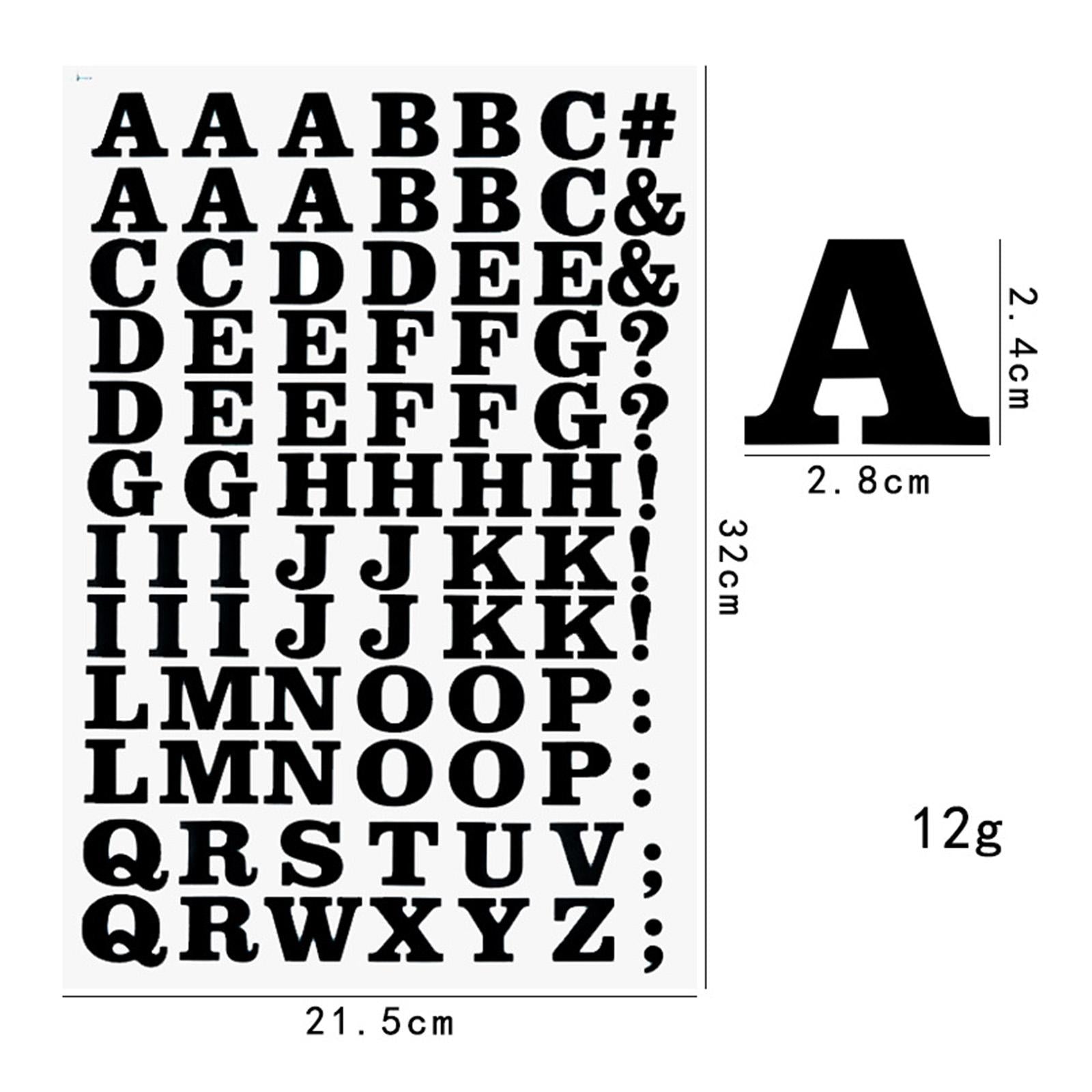 860x Transfer Patches Alphabet Iron On Letters TShirt Fabric 32x21.5cm Black