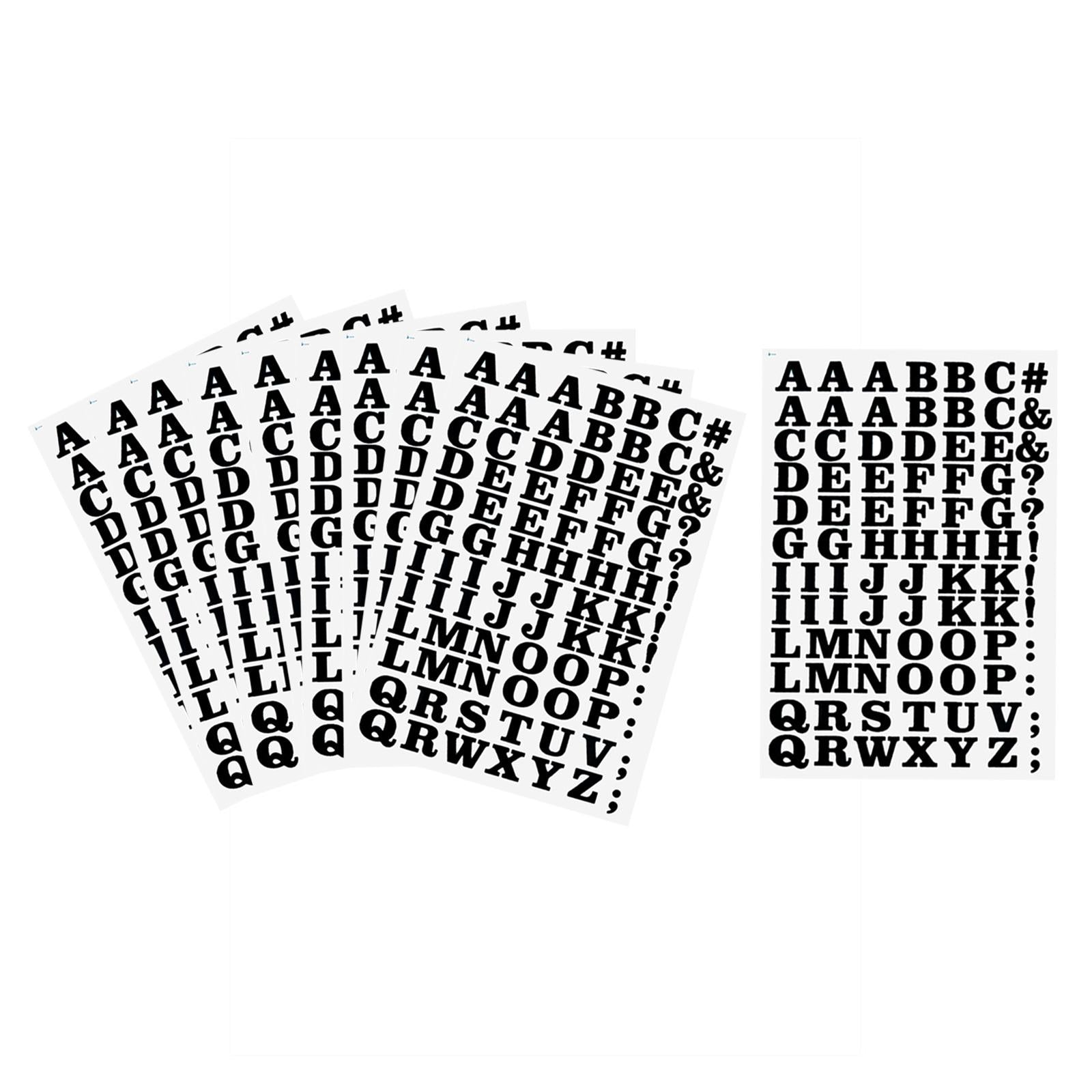 860x Transfer Patches Alphabet Iron On Letters TShirt Fabric 27x18.5cm Black