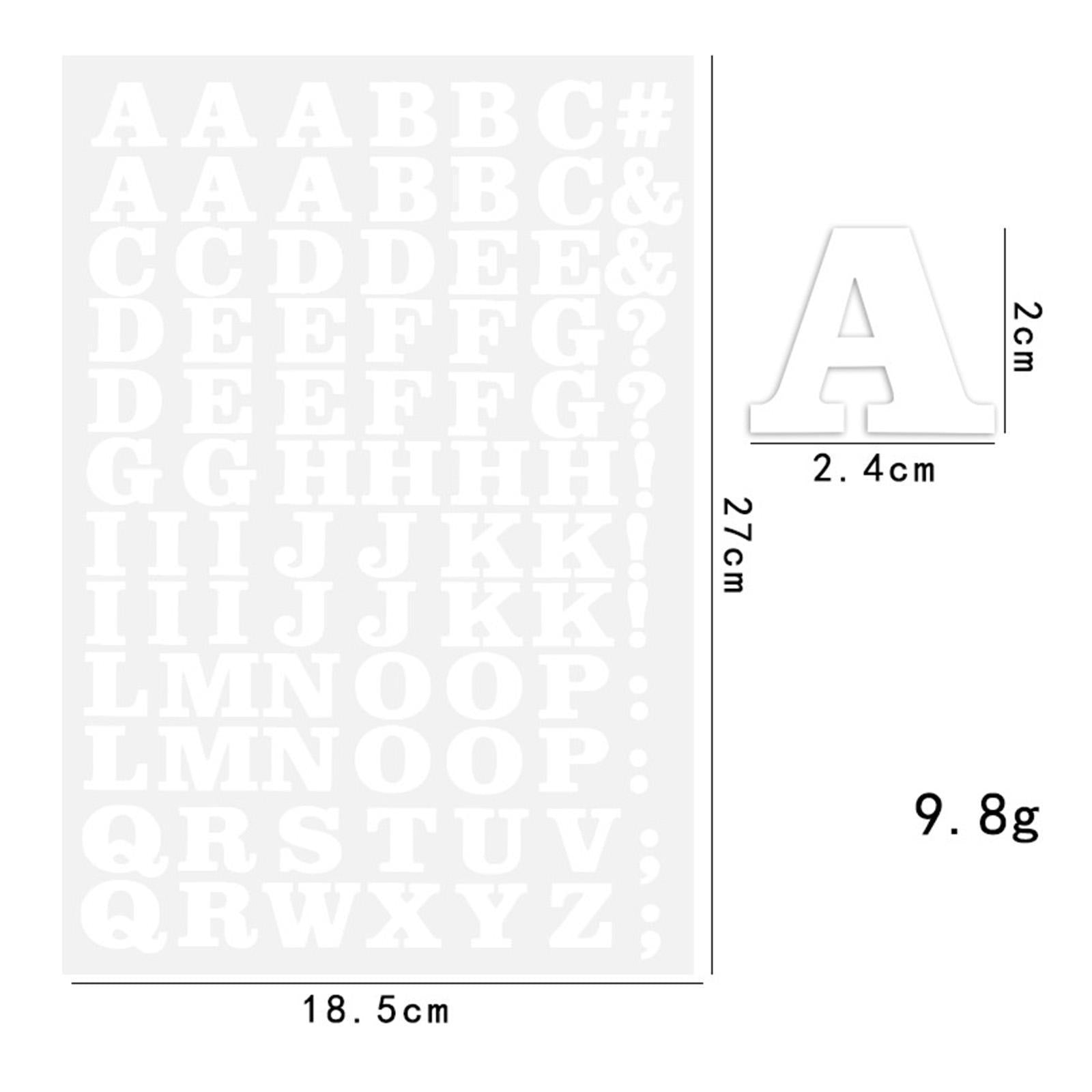 860x Transfer Patches Alphabet Iron On Letters TShirt Fabric 27x18.5cm White