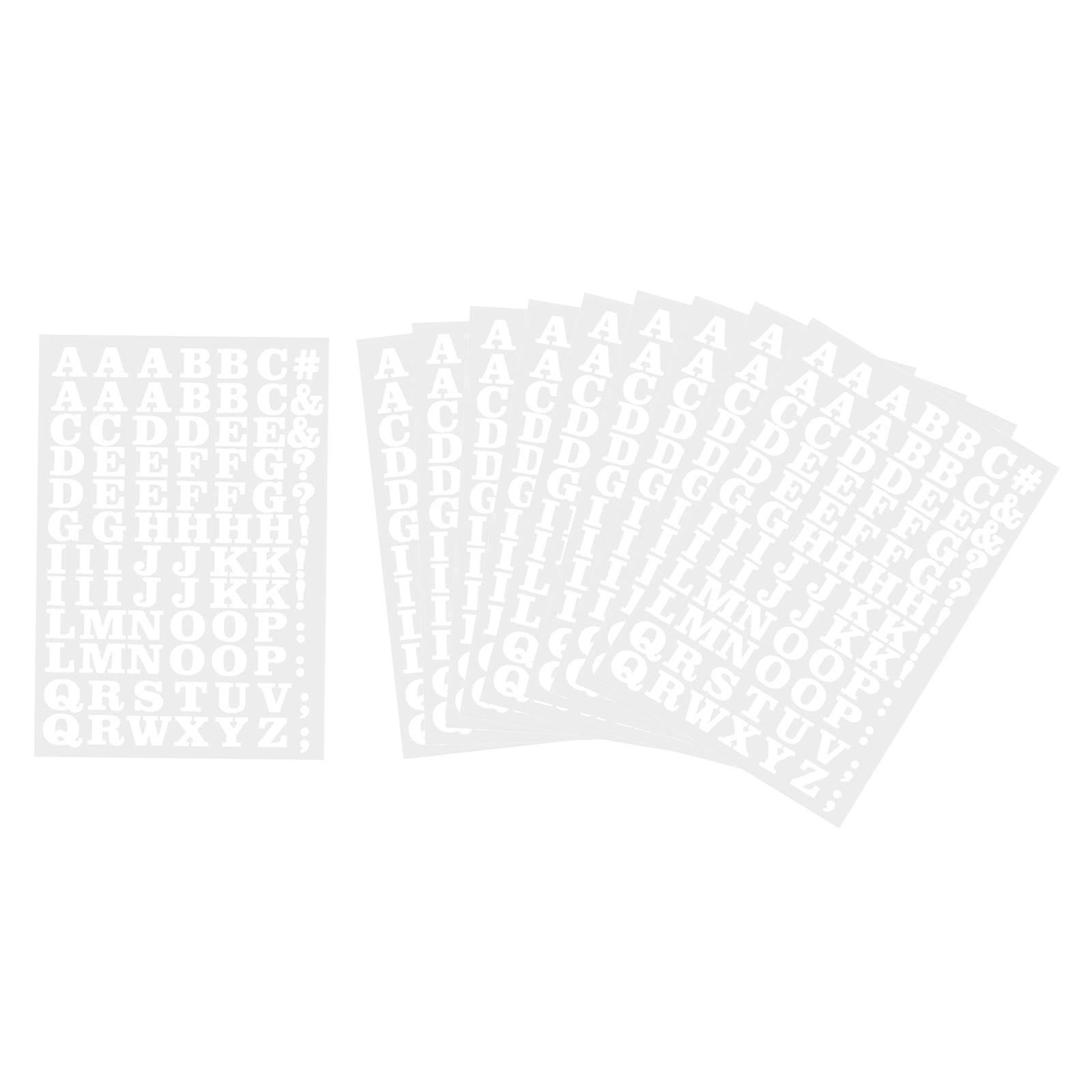 860x Transfer Patches Alphabet Iron On Letters TShirt Fabric 27x18.5cm White