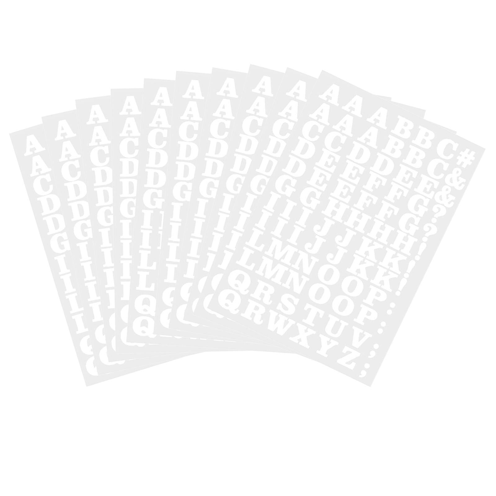 860x Transfer Patches Alphabet Iron On Letters TShirt Fabric 27x18.5cm White