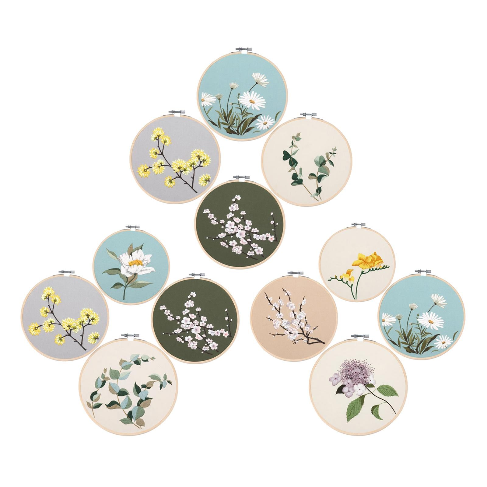 Embroidery Starter Kit Hand Sewing Color Threads Cloth Cross Stitch NO.11