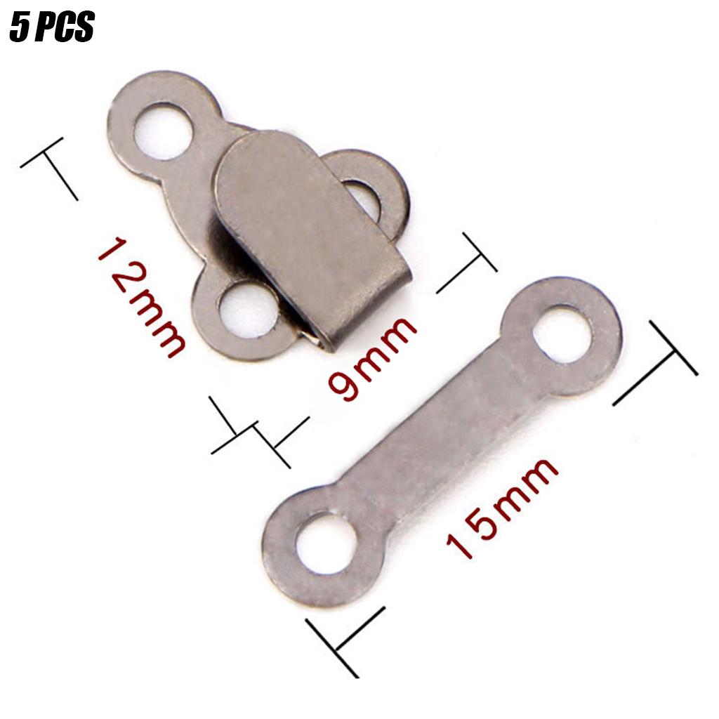 5 Pair Trouser Hooks Clothes Trousers Pants Fasteners Style 1 Grey