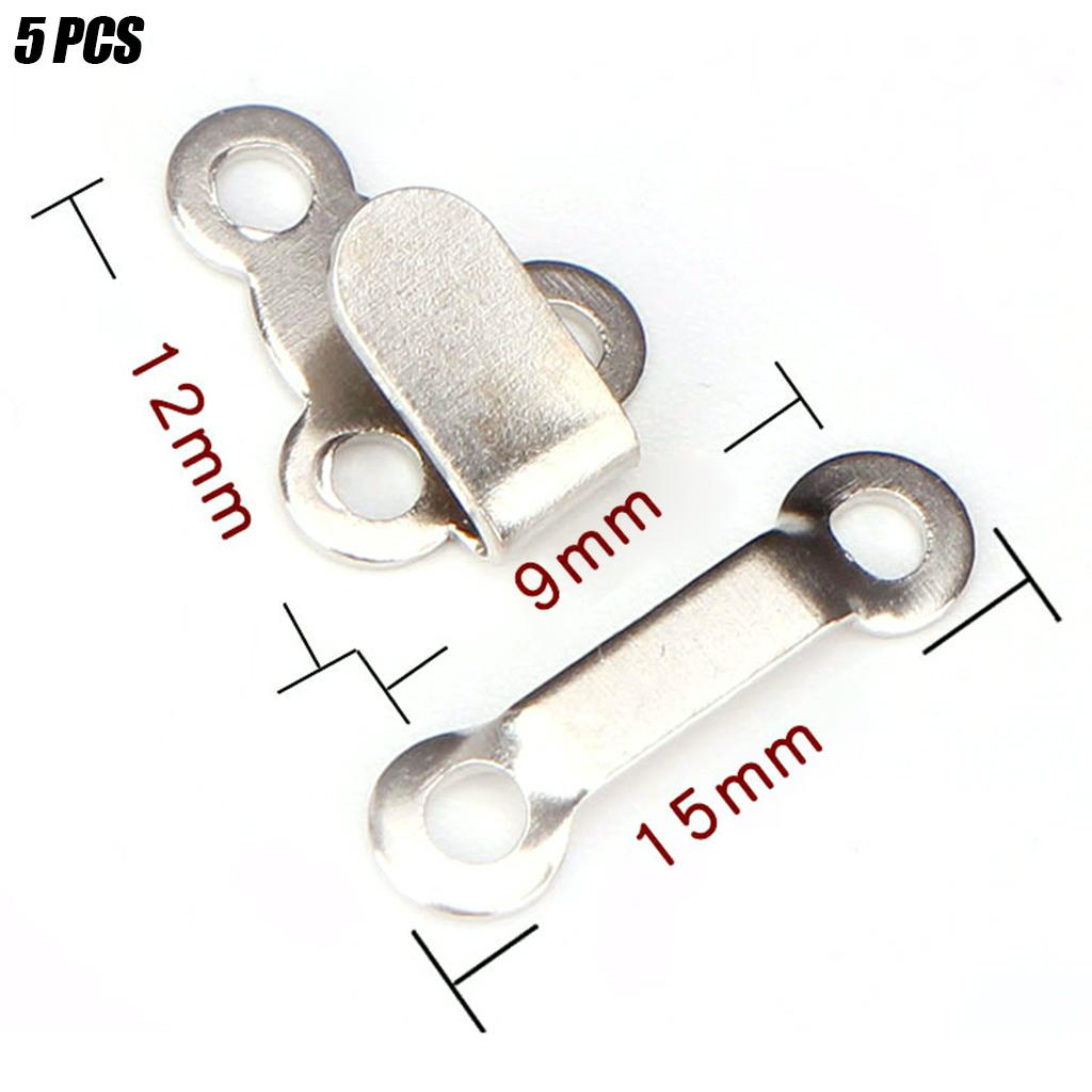 5 Pair Trouser Hooks Clothes Trousers Pants Fasteners Style 1 Silver