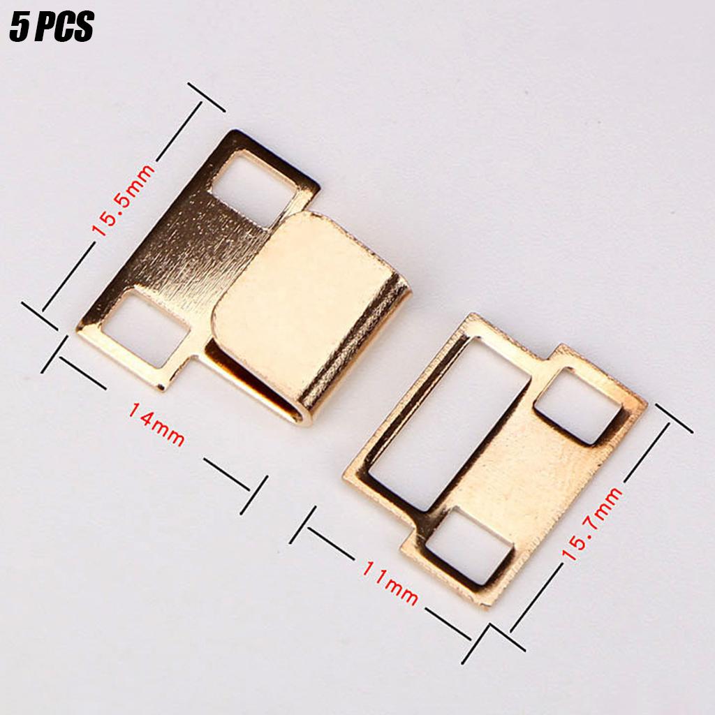 5 Pair Trouser Hooks Clothes Trousers Pants Fasteners Style 2 Golden