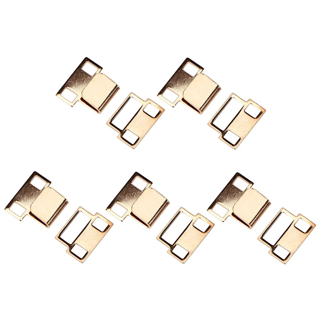 5 Pair Trouser Hooks Clothes Trousers Pants Fasteners Style 2 Golden