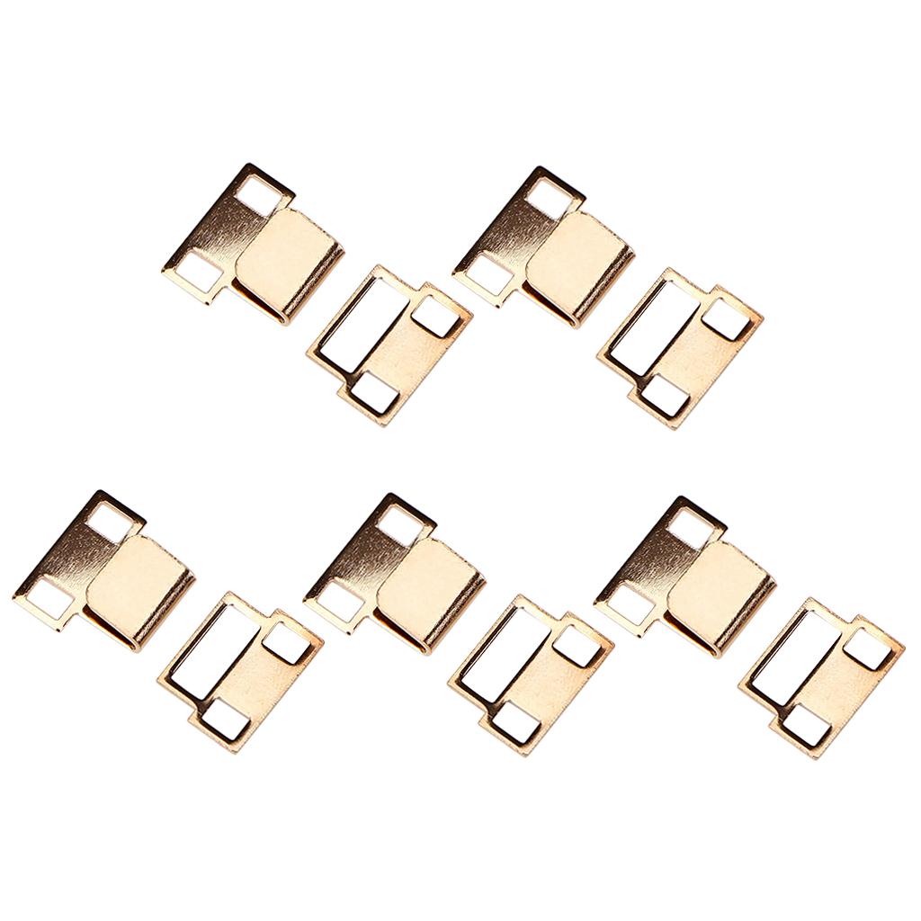 5 Pair Trouser Hooks Clothes Trousers Pants Fasteners Style 2 Golden