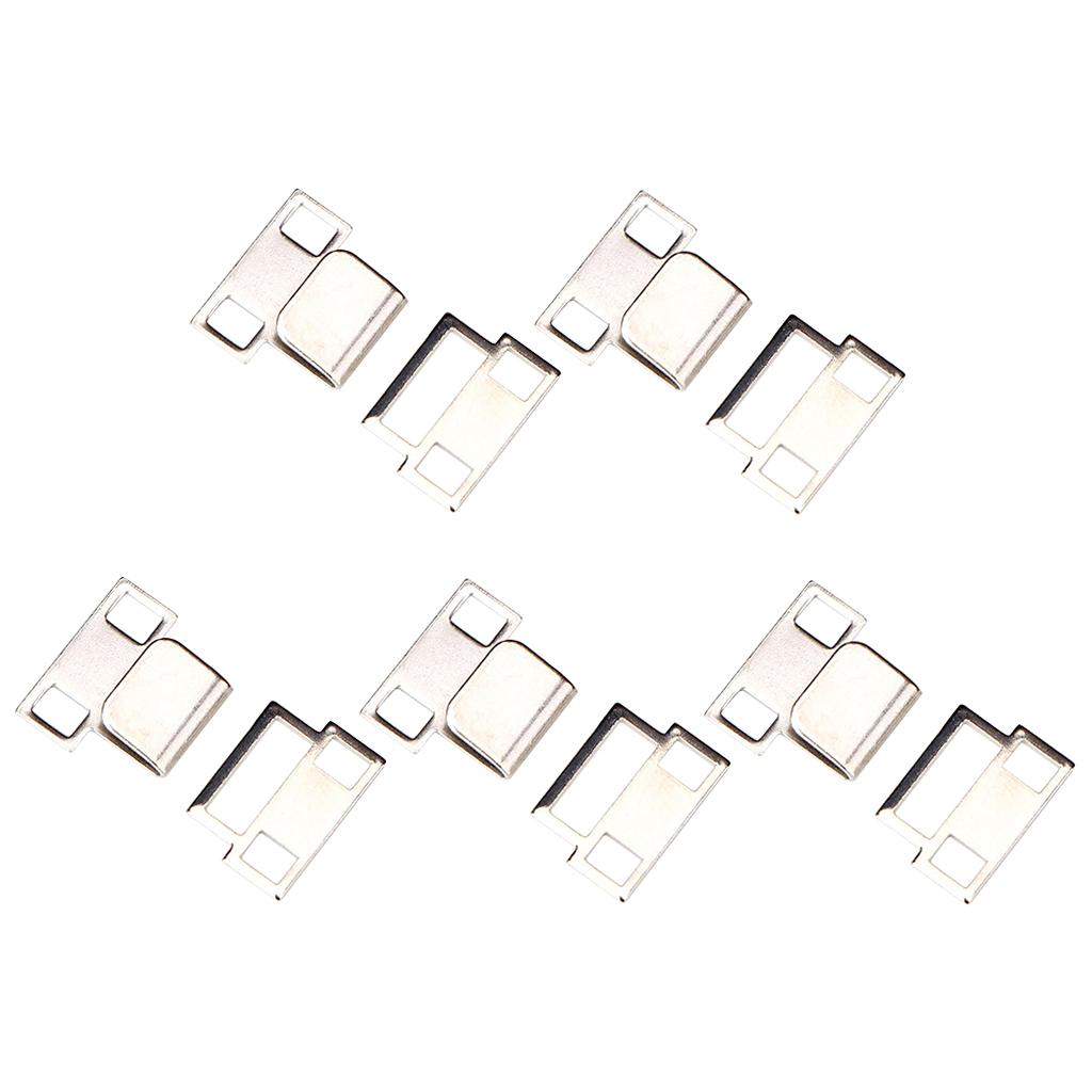 5 Pair Trouser Hooks Clothes Trousers Pants Fasteners Style 2 Silver