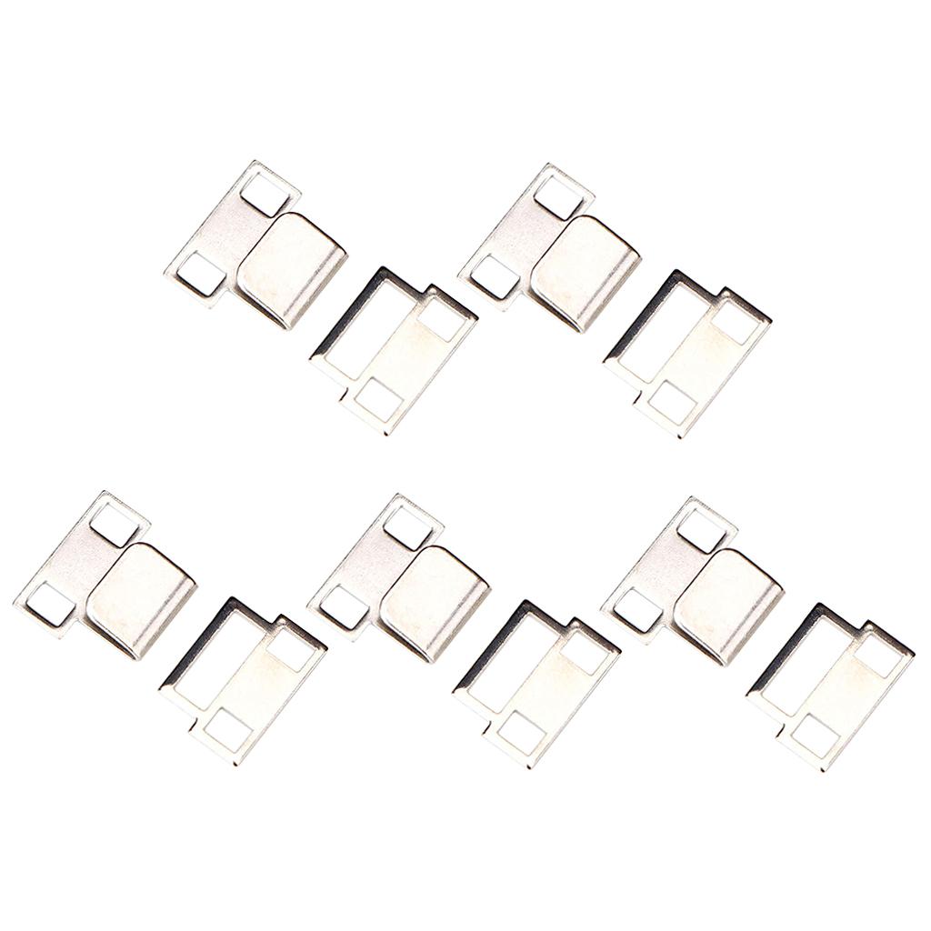 5 Pair Trouser Hooks Clothes Trousers Pants Fasteners Style 2 Silver