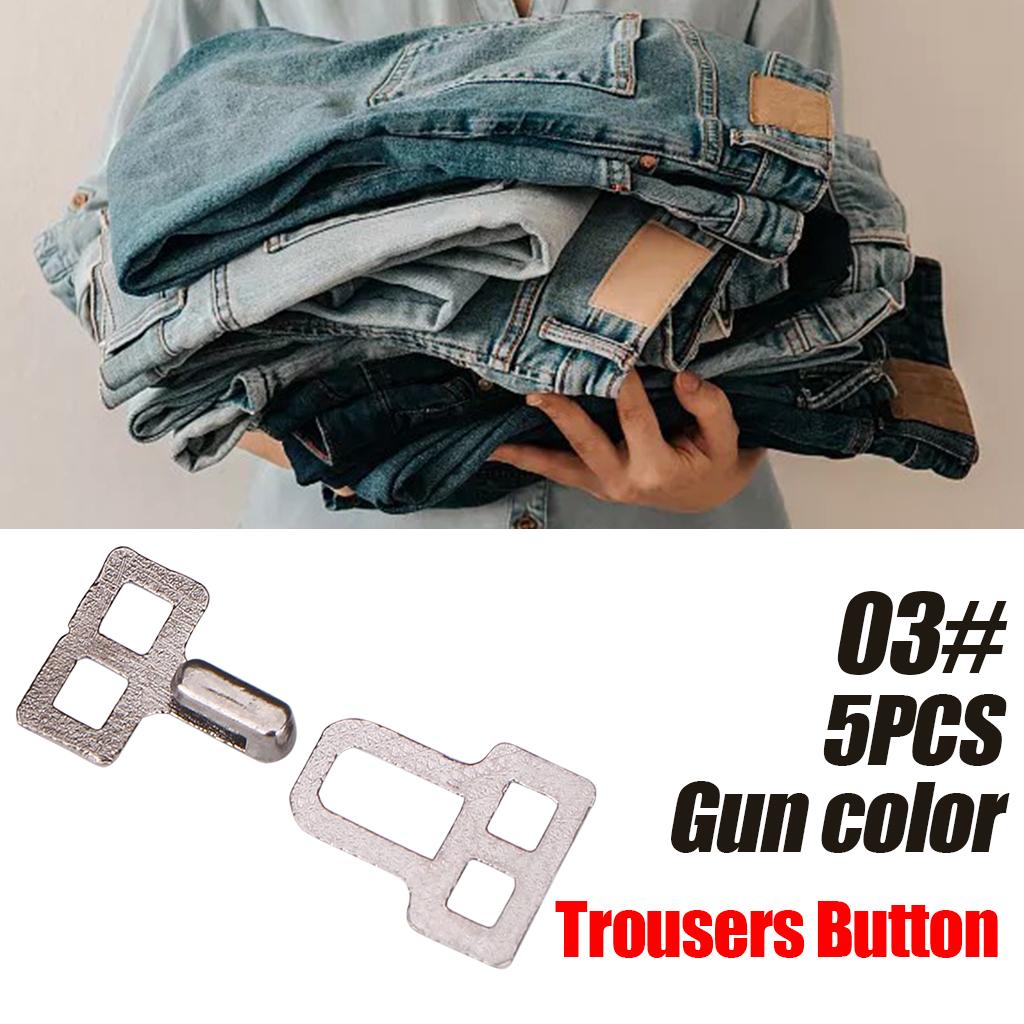 5 Pair Trouser Hooks Clothes Trousers Pants Fasteners Style 3 Grey