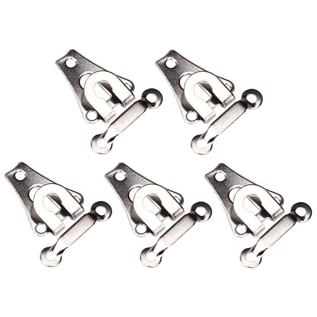 5 Pair Trouser Hooks Clothes Trousers Pants Fasteners Style 4 Silver Flat