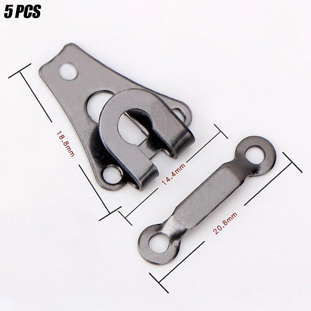 5 Pair Trouser Hooks Clothes Trousers Pants Fasteners Style 4 Grey Flat