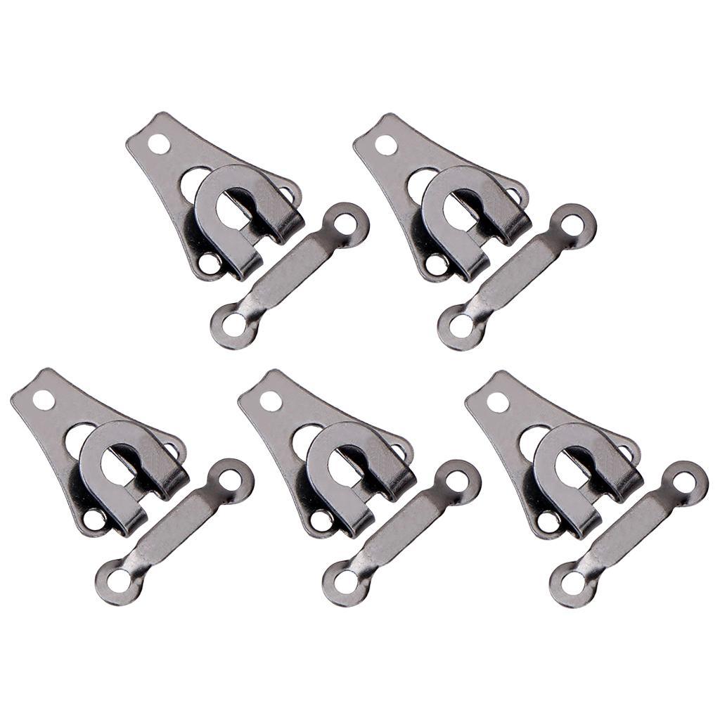 5 Pair Trouser Hooks Clothes Trousers Pants Fasteners Style 4 Grey Flat