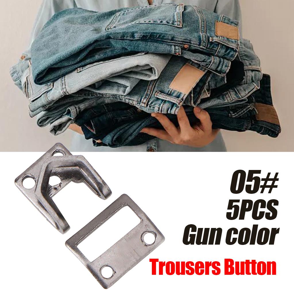 5 Pair Trouser Hooks Clothes Trousers Pants Fasteners Style 5 Grey