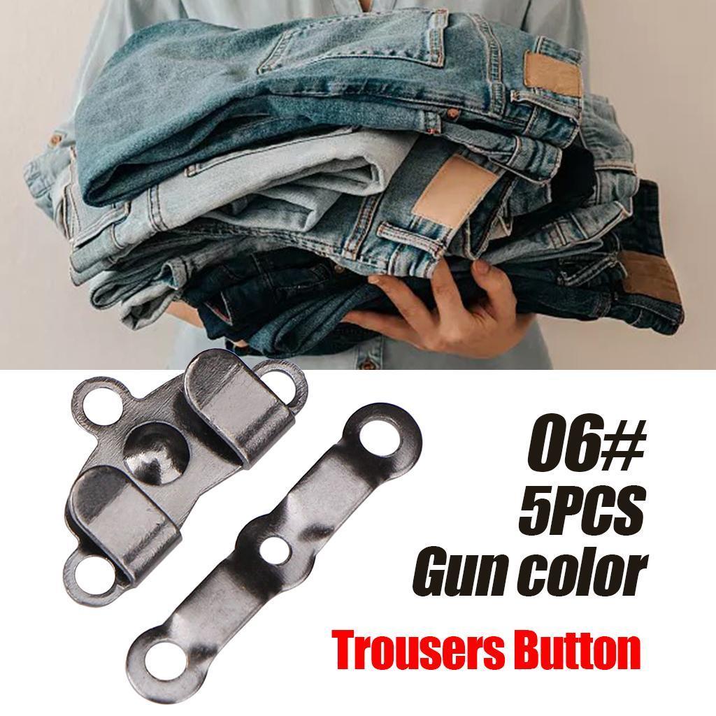 5 Pair Trouser Hooks Clothes Trousers Pants Fasteners Style 6 Grey