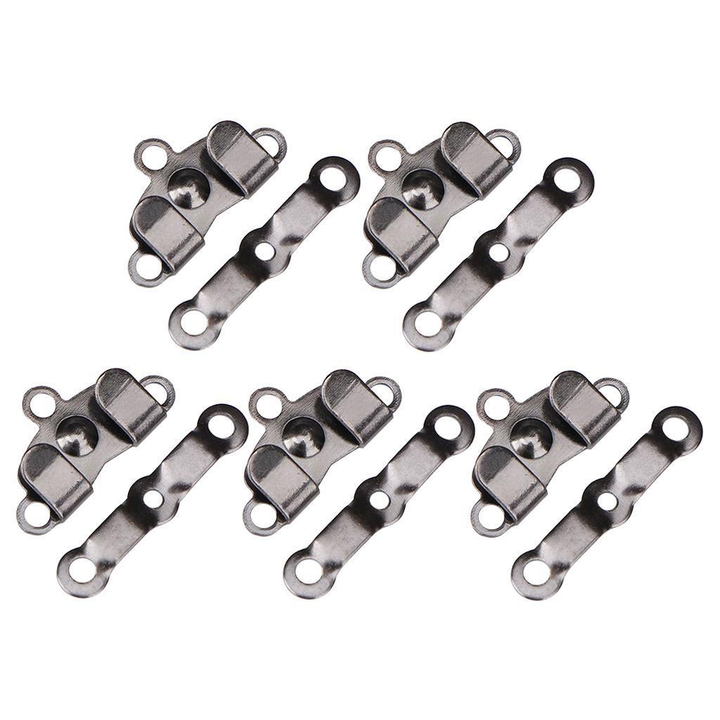 5 Pair Trouser Hooks Clothes Trousers Pants Fasteners Style 6 Grey